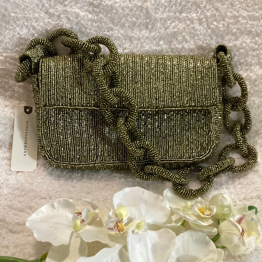Anthropologie purse.. dripping in gold✨